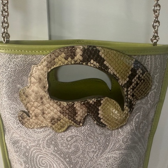 ETRO CROSSBODY BAG BRAND NEW NEVER USED PAISLEY LIME COLOR - Picture 10 of 16